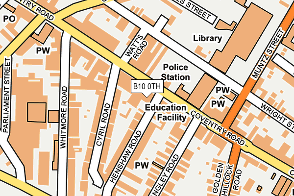 B10 0TH map - OS OpenMap – Local (Ordnance Survey)