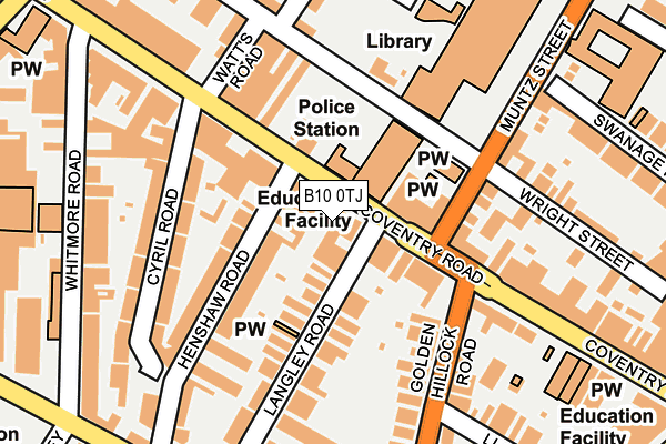 B10 0TJ map - OS OpenMap – Local (Ordnance Survey)