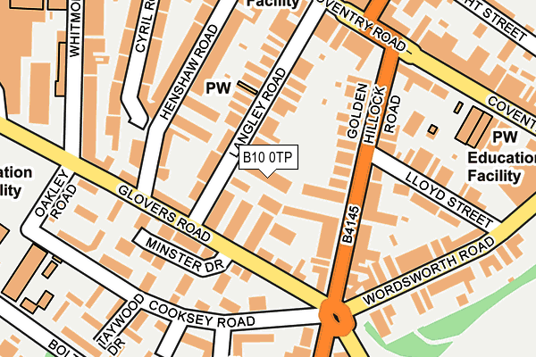 B10 0TP map - OS OpenMap – Local (Ordnance Survey)