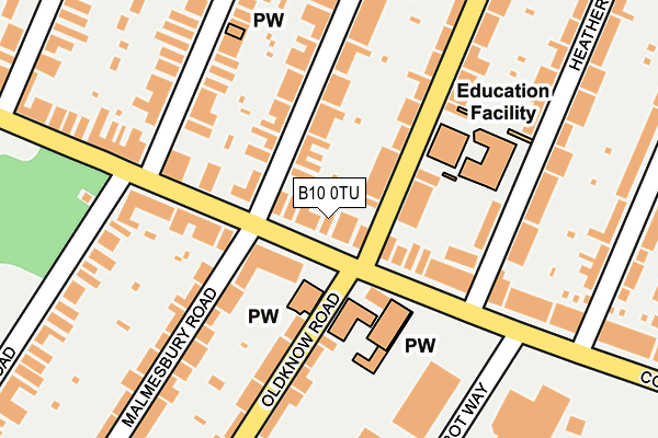 B10 0TU map - OS OpenMap – Local (Ordnance Survey)