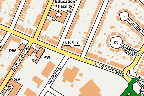 B10 0TY map - OS OpenMap – Local (Ordnance Survey)