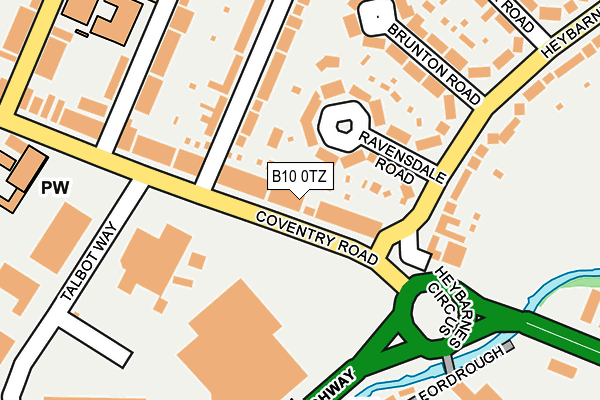 B10 0TZ map - OS OpenMap – Local (Ordnance Survey)