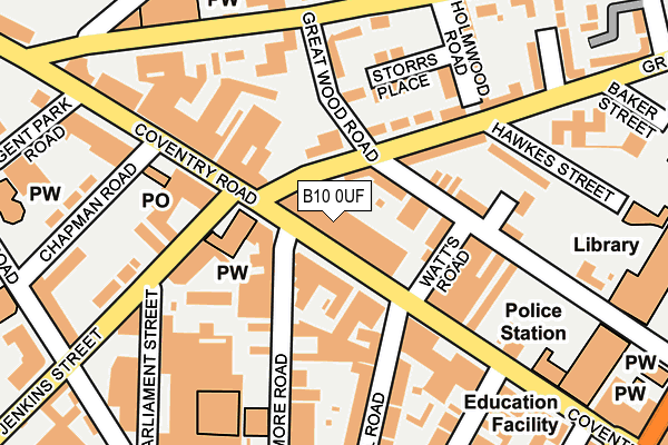 B10 0UF map - OS OpenMap – Local (Ordnance Survey)