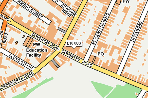 B10 0US map - OS OpenMap – Local (Ordnance Survey)