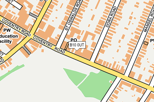 B10 0UT map - OS OpenMap – Local (Ordnance Survey)