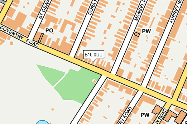 B10 0UU map - OS OpenMap – Local (Ordnance Survey)