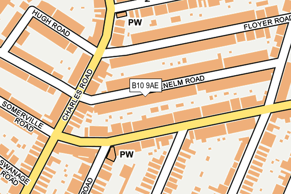 B10 9AE map - OS OpenMap – Local (Ordnance Survey)