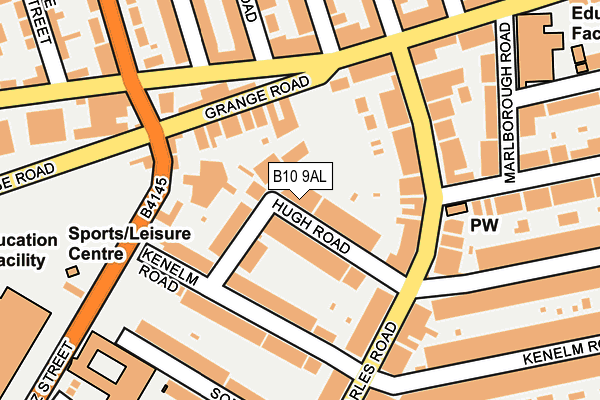 B10 9AL map - OS OpenMap – Local (Ordnance Survey)