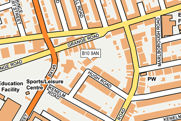 B10 9AN map - OS OpenMap – Local (Ordnance Survey)