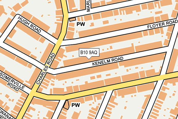B10 9AQ map - OS OpenMap – Local (Ordnance Survey)