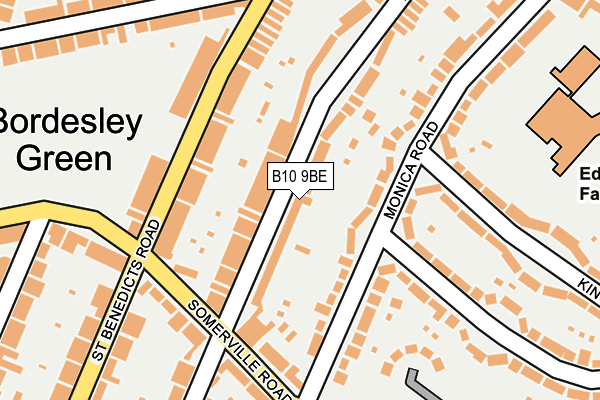 B10 9BE map - OS OpenMap – Local (Ordnance Survey)
