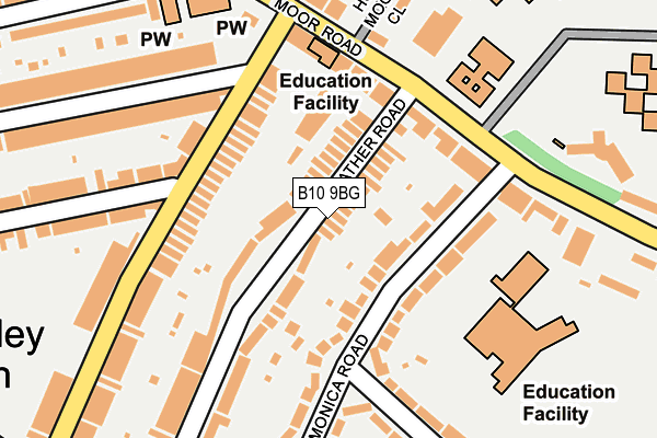 B10 9BG map - OS OpenMap – Local (Ordnance Survey)