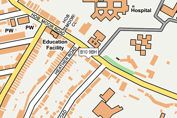 B10 9BH map - OS OpenMap – Local (Ordnance Survey)