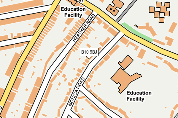 B10 9BJ map - OS OpenMap – Local (Ordnance Survey)