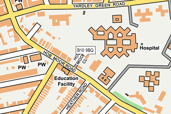 B10 9BQ map - OS OpenMap – Local (Ordnance Survey)