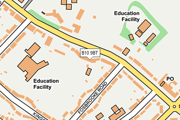 B10 9BT map - OS OpenMap – Local (Ordnance Survey)