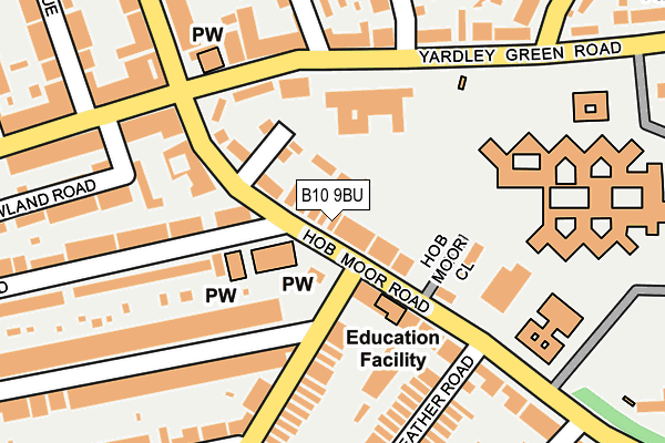 B10 9BU map - OS OpenMap – Local (Ordnance Survey)