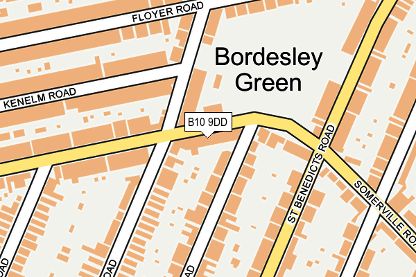 B10 9DD map - OS OpenMap – Local (Ordnance Survey)