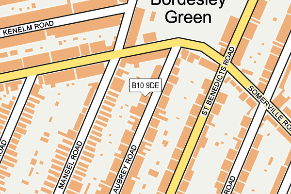 B10 9DE map - OS OpenMap – Local (Ordnance Survey)