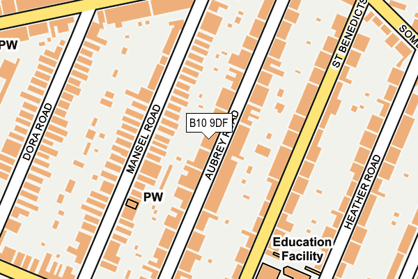 B10 9DF map - OS OpenMap – Local (Ordnance Survey)