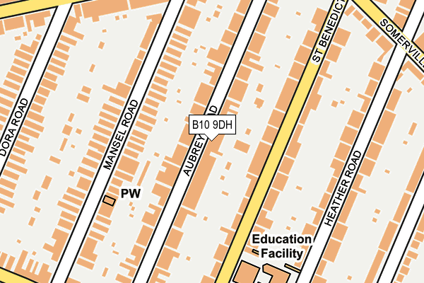 B10 9DH map - OS OpenMap – Local (Ordnance Survey)