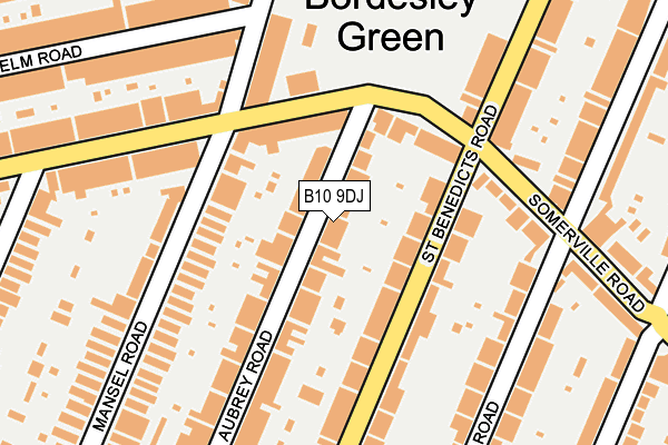 B10 9DJ map - OS OpenMap – Local (Ordnance Survey)