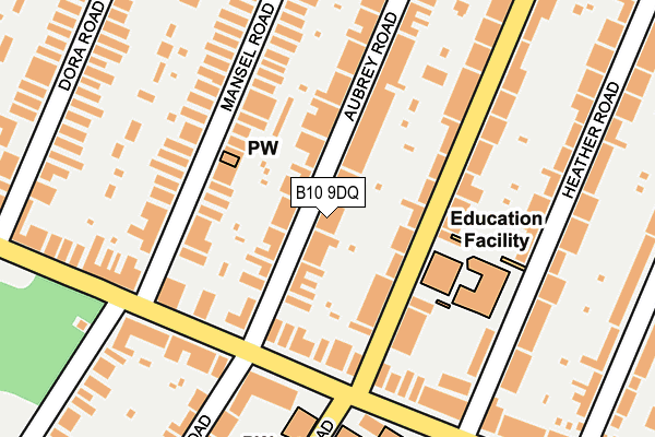 B10 9DQ map - OS OpenMap – Local (Ordnance Survey)