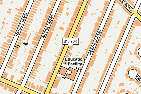 B10 9DR map - OS OpenMap – Local (Ordnance Survey)