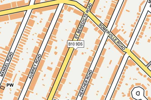 B10 9DS map - OS OpenMap – Local (Ordnance Survey)