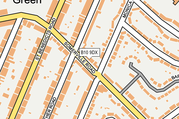 B10 9DX map - OS OpenMap – Local (Ordnance Survey)