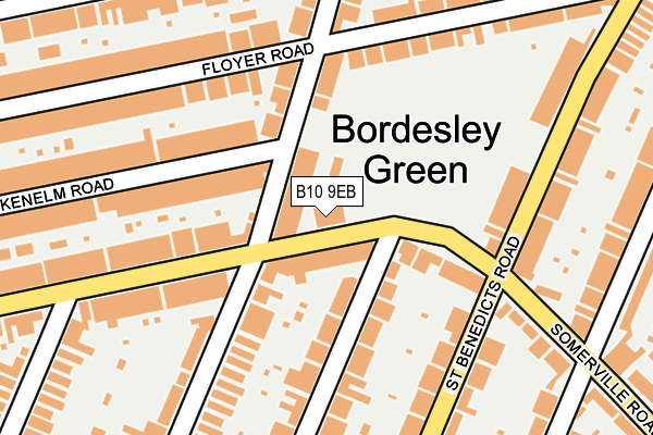 B10 9EB map - OS OpenMap – Local (Ordnance Survey)