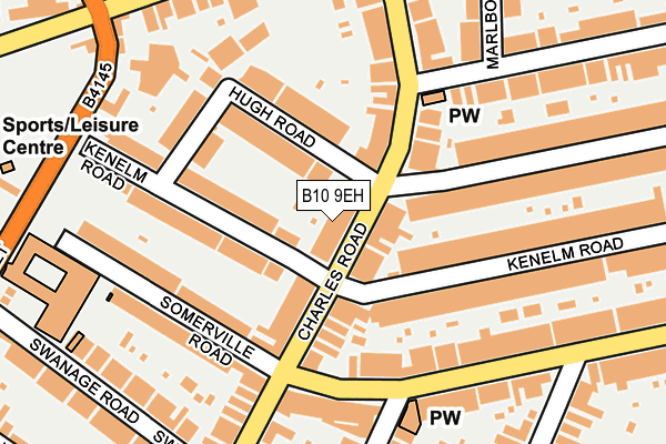 B10 9EH map - OS OpenMap – Local (Ordnance Survey)