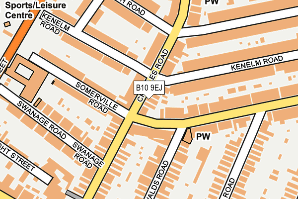 B10 9EJ map - OS OpenMap – Local (Ordnance Survey)