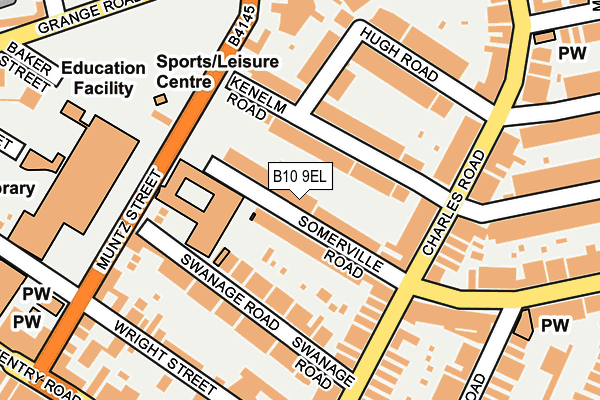 B10 9EL map - OS OpenMap – Local (Ordnance Survey)