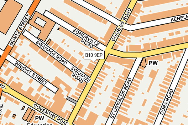 B10 9EP map - OS OpenMap – Local (Ordnance Survey)