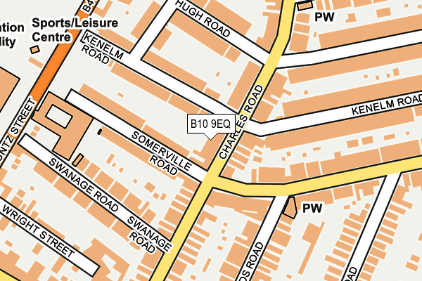 B10 9EQ map - OS OpenMap – Local (Ordnance Survey)