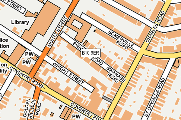 B10 9ER map - OS OpenMap – Local (Ordnance Survey)