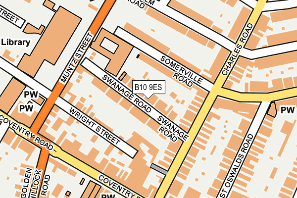 B10 9ES map - OS OpenMap – Local (Ordnance Survey)