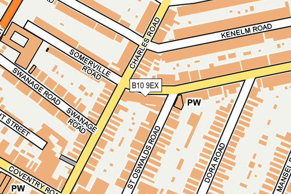 B10 9EX map - OS OpenMap – Local (Ordnance Survey)