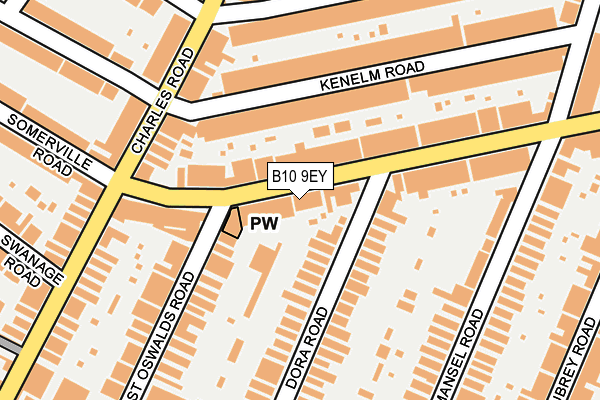 B10 9EY map - OS OpenMap – Local (Ordnance Survey)