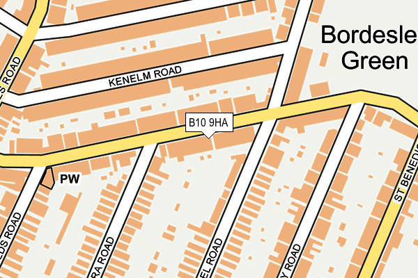 B10 9HA map - OS OpenMap – Local (Ordnance Survey)