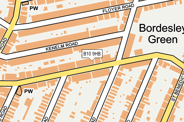 B10 9HB map - OS OpenMap – Local (Ordnance Survey)