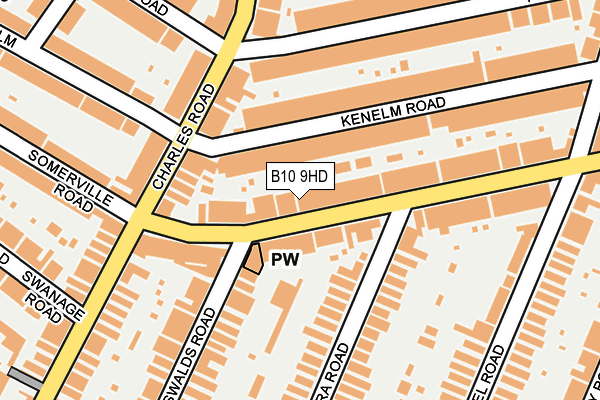 B10 9HD map - OS OpenMap – Local (Ordnance Survey)