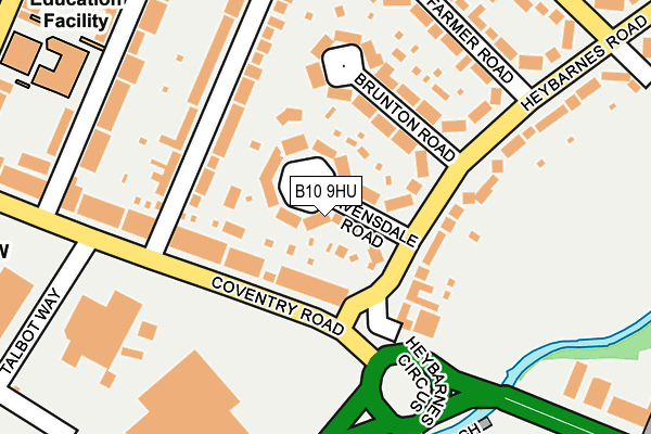 B10 9HU map - OS OpenMap – Local (Ordnance Survey)
