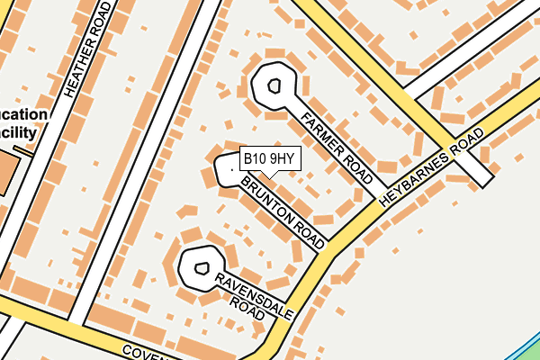 B10 9HY map - OS OpenMap – Local (Ordnance Survey)