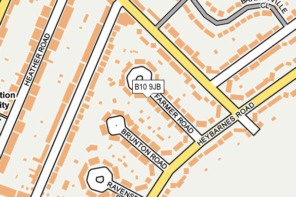 B10 9JB map - OS OpenMap – Local (Ordnance Survey)
