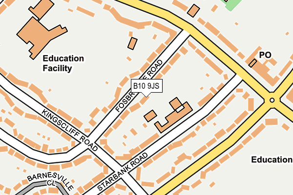 B10 9JS map - OS OpenMap – Local (Ordnance Survey)