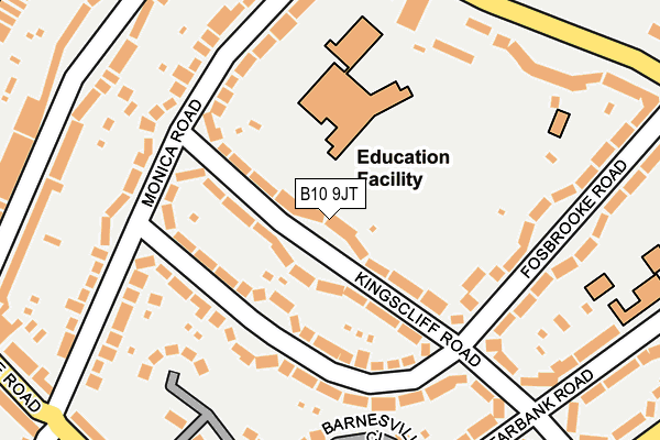 B10 9JT map - OS OpenMap – Local (Ordnance Survey)