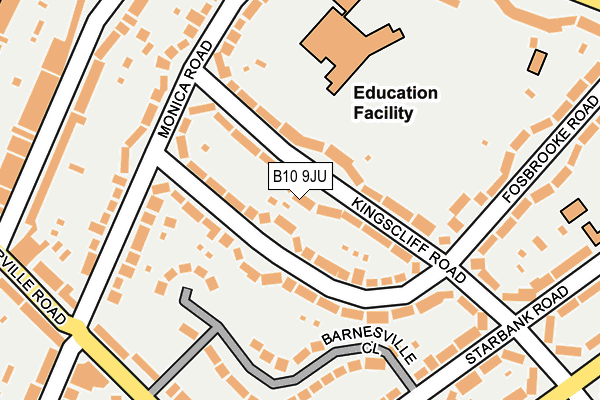 B10 9JU map - OS OpenMap – Local (Ordnance Survey)