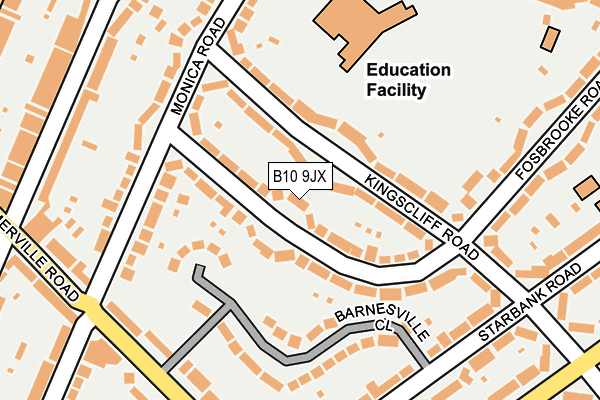 B10 9JX map - OS OpenMap – Local (Ordnance Survey)